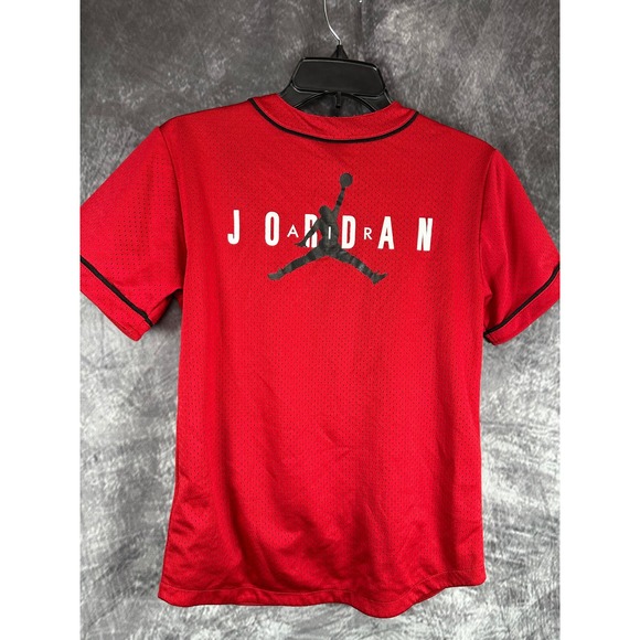 Jordan Other - Jordan Mesh Baseball Jersey Kids Youth Med 10-12 Red Black Dri-FIT Jumpman